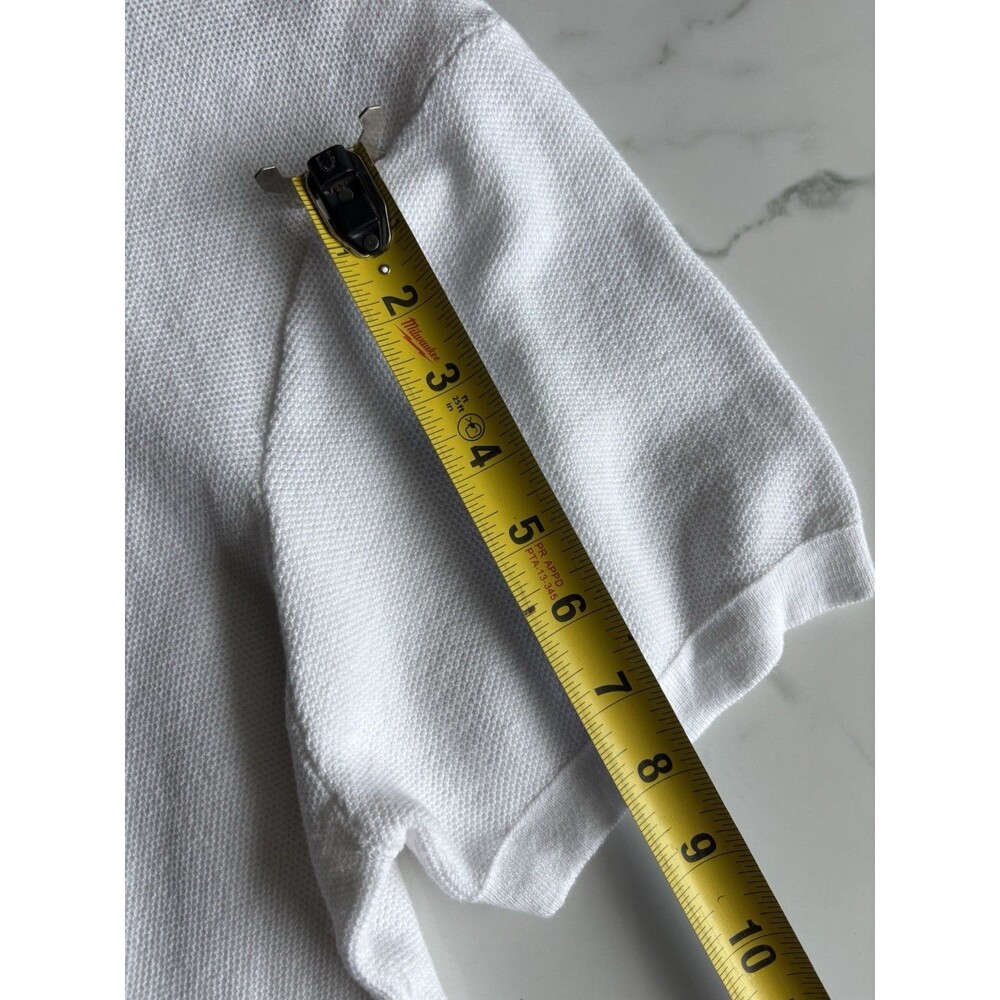 ZARA Men XL Off-White Textured Knit Short Sleeve T-Shirt 100% Cotton Minimalist - Picture 5 of 10